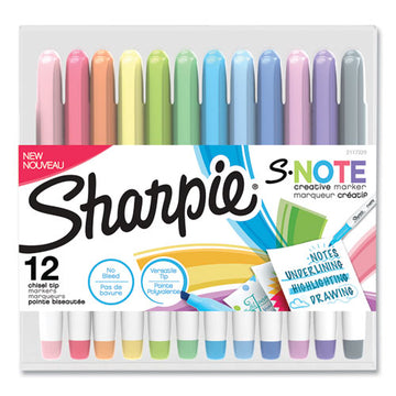 Sharpie® S-note Creative Markers, Assorted Ink Colors, Chisel Tip, Assorted Barrel Colors, 12-pack freeshipping - TVN Wholesale